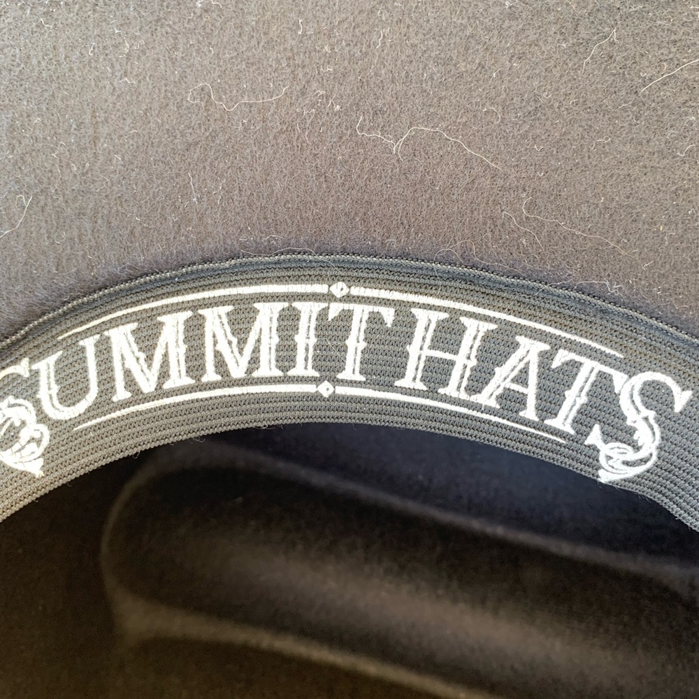 Summit Hats Black Cowboy Hat Western M Felt Leather Embellished VTG Boho wool - Picture 11 of 14